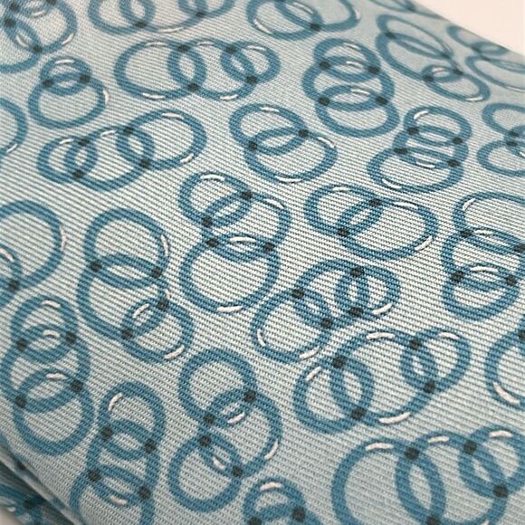 Hermes Blue Silk Tie with Elegant Swirl Pattern -5174 IA - Picture 3 of 7